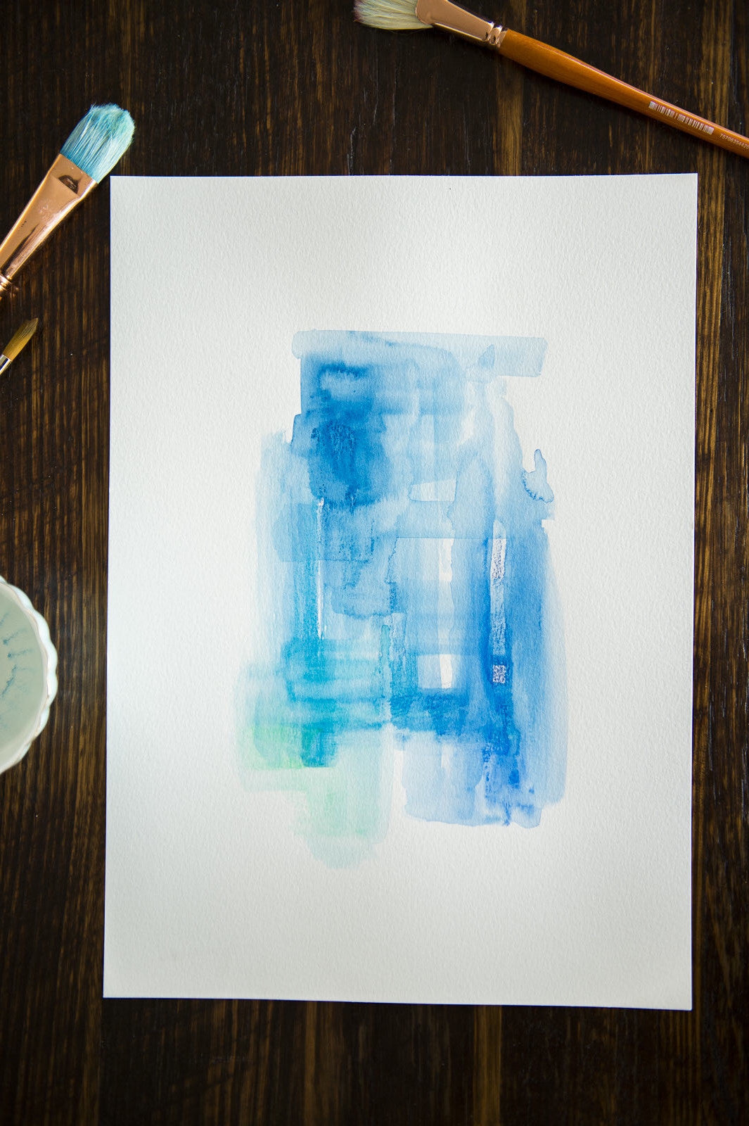 Abstract original watercolour painting on paper 'Freshwater' www.jenniferlia.com