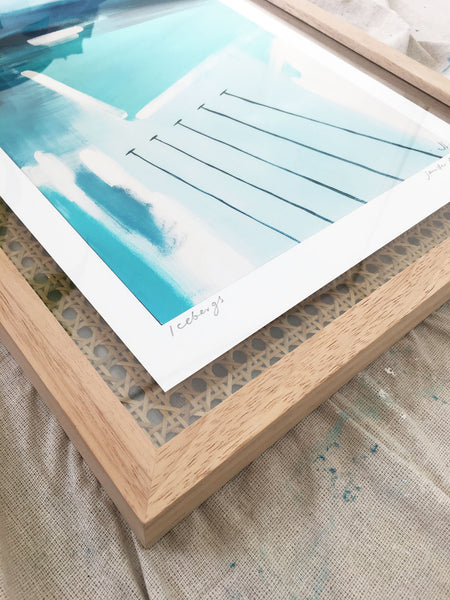 Icebergs paper print - Rattan Frame