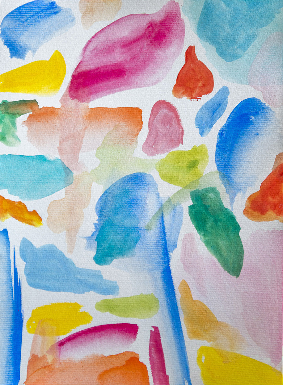 Abstract original watercolour painting on paper 'Kokomo' www.jenniferlia.com