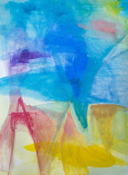 Abstract original watercolour painting on paper 'Standing on the Shore' www.jenniferlia.com