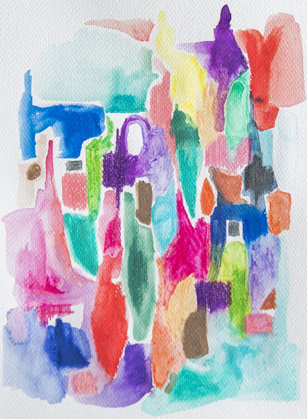 Abstract original watercolour painting on paper 'Welcome to the Jungle' www.jenniferlia.com